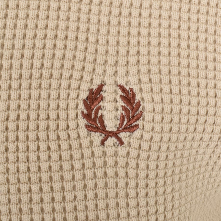 Fred Perry Half Zip Waffle Knit Jumper BeigeFred Perry Half Zip Waffle Knit Jumper Beige Male X Large